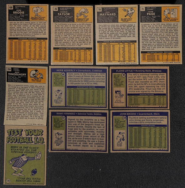Lot Of 350 1971-72 Topps Football Cards w. John Brodie
